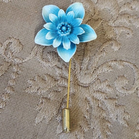 Vtg Enamel Floral Brooch Stick Pin - Picture 2 of 4